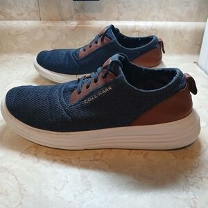 Cole Haan Men’s 10.5M Knit Sneakers Blue Brown Casual Comfort Shoes Lightweight